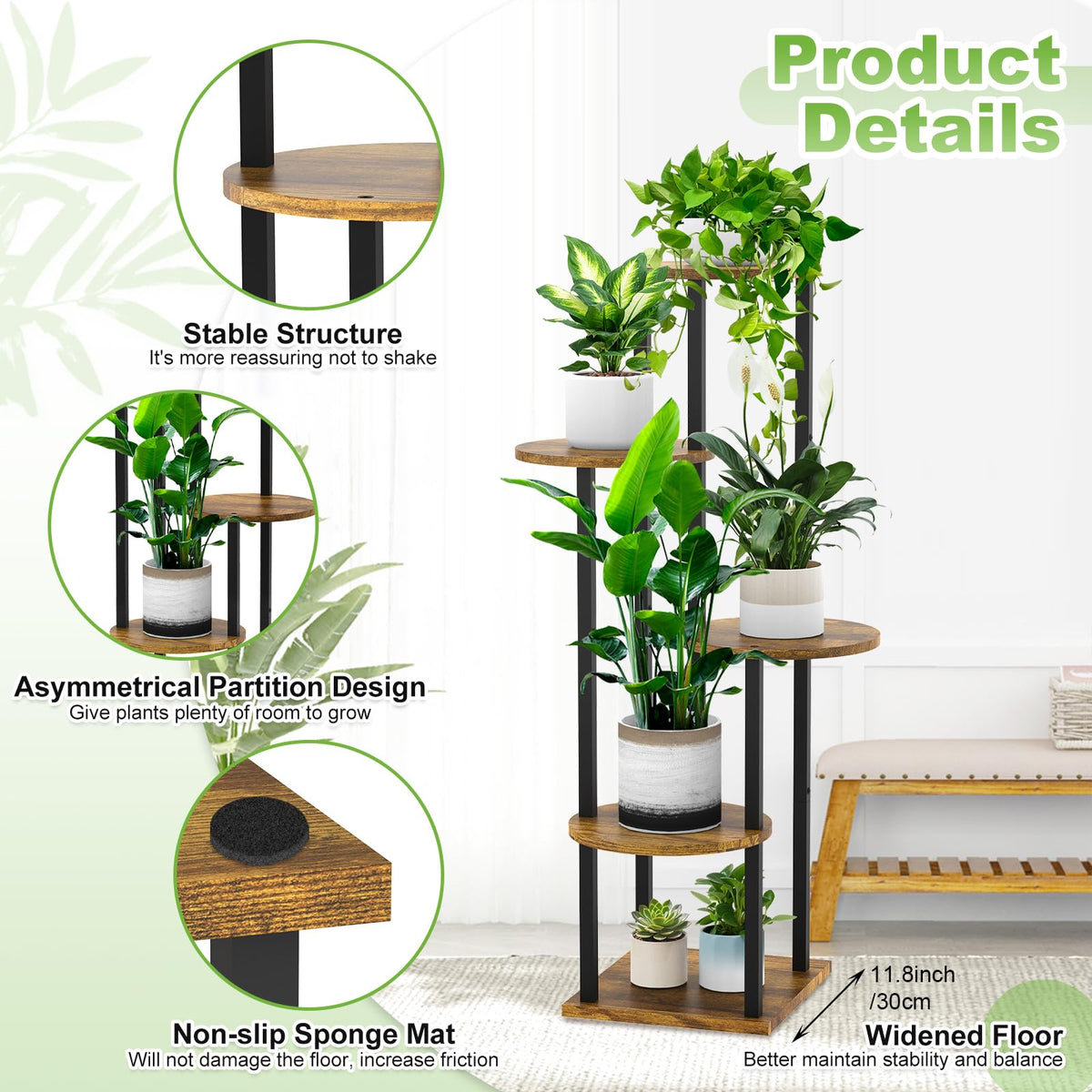 YOCOMEY wood grain base adds warm vintage touch to any room