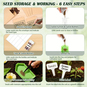 Yocookus seed tweezer and bottles set for precise handling and storage