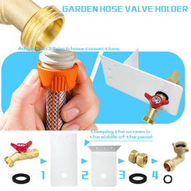 YOEXON hose laying stand helps neatly arrange hoses while watering beds.