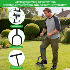 YOFIT stand-up design reduces bending during lawn work.