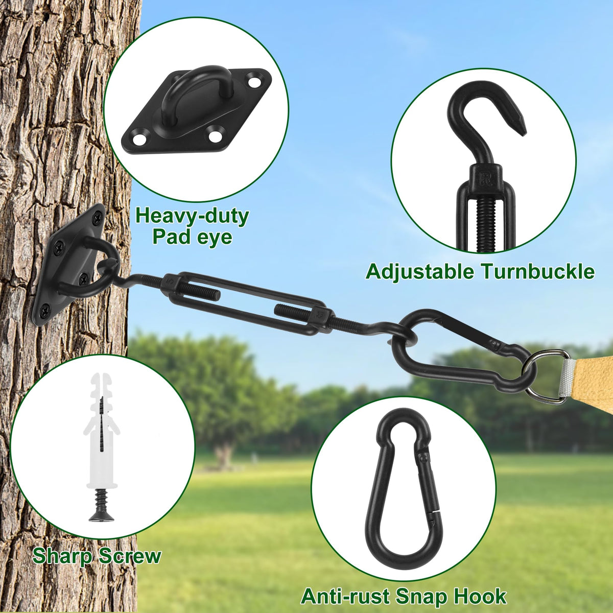 YOFIT 304 stainless steel with black finish resists rust in coastal environments.