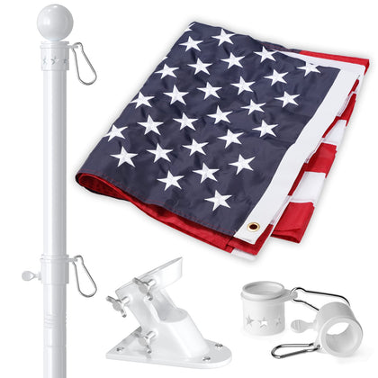 YOHSUGO american-flag-3x5 on a sturdy white pole for home display