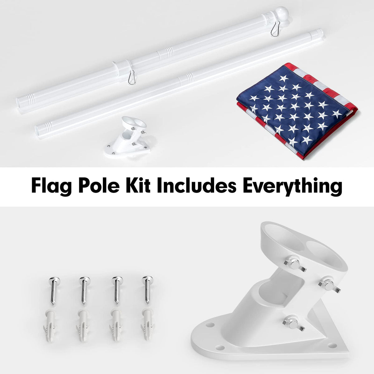 YOHSUGO flag-pole-1in-diameter exterior mount supports outdoor durability