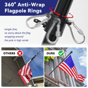 YOHSUGO stainless steel flag pole resists corrosion outdoors