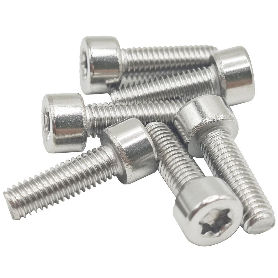 YOIASUGH 6-pack T25 Torx bolts close-up for Stihl compatibility and quick replacements.
