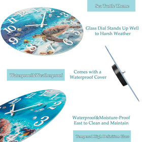 Yoiolclc glass dial clock remains waterproof for sun-exposed walls