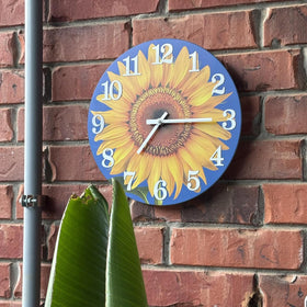 Yoiolclc outdoor clock front view with waterproof dial for sun and rain protection