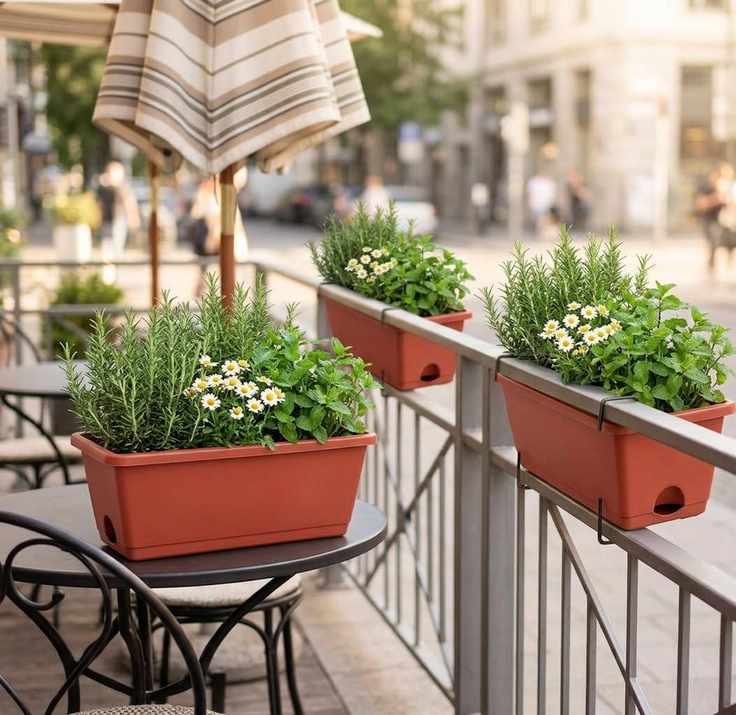 Yokodaza rectangular planters accommodate herbs, succulents, vegetables with ample root space.