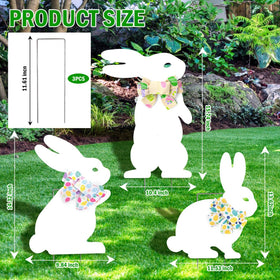YoleShy bunny yard signs trio, perfect for festive garden decor.