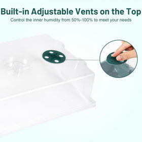YoleShy humidity dome with adjustable vents enables airflow management.