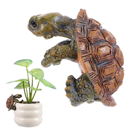 Yolev green turtle planter hanger adds whimsy to potted plants.