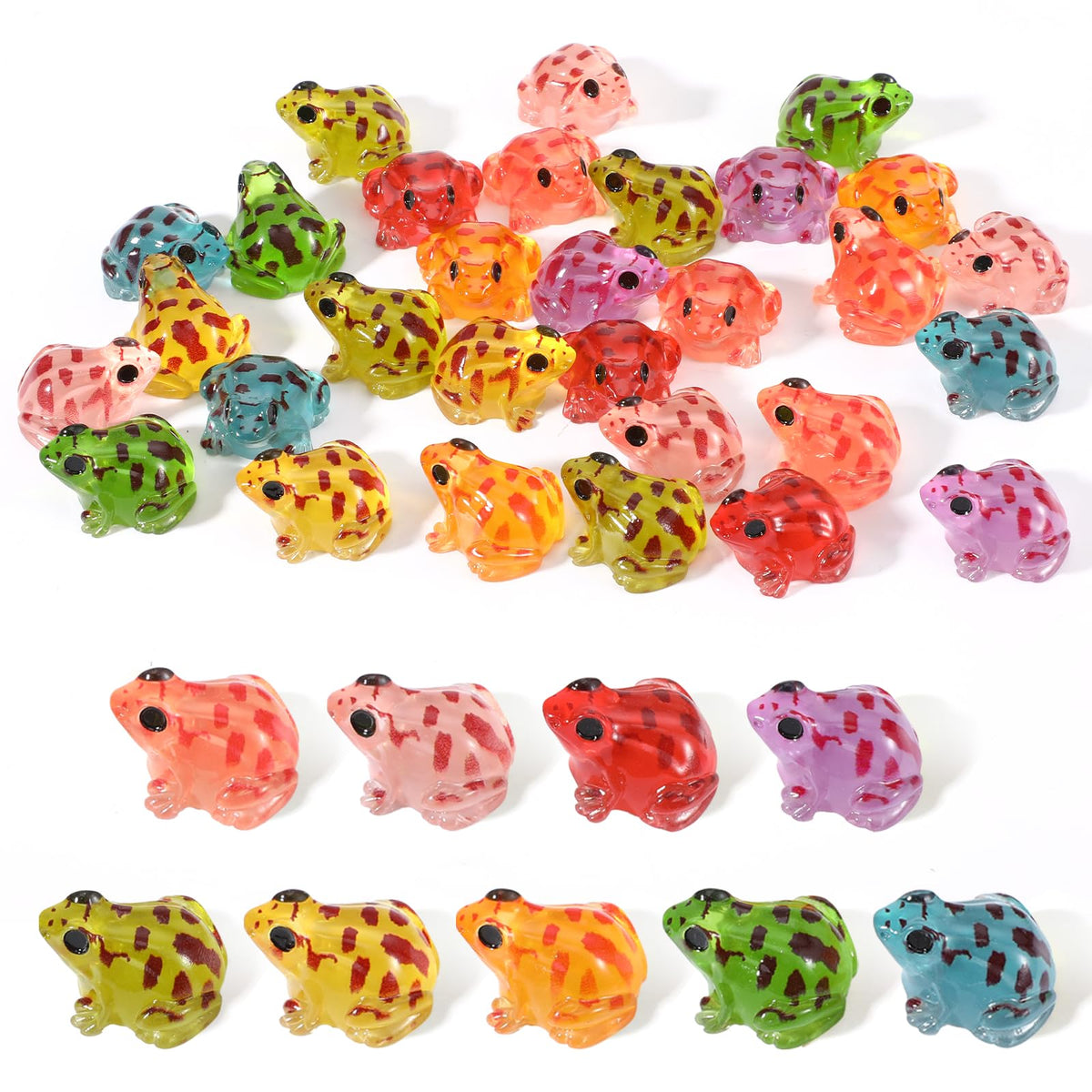 Yolev Luminous Frogs in vibrant colors for terrarium decor and night glow