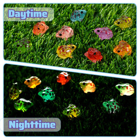 Yolev Luminous Frogs durable resin figures suitable for outdoor terrariums