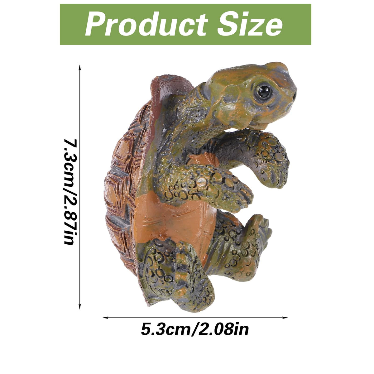 Yolev resin tortoise figurine clinging to a pot for charming outdoor decor.
