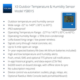 YoLink X3 data logger offline stores readings for later review