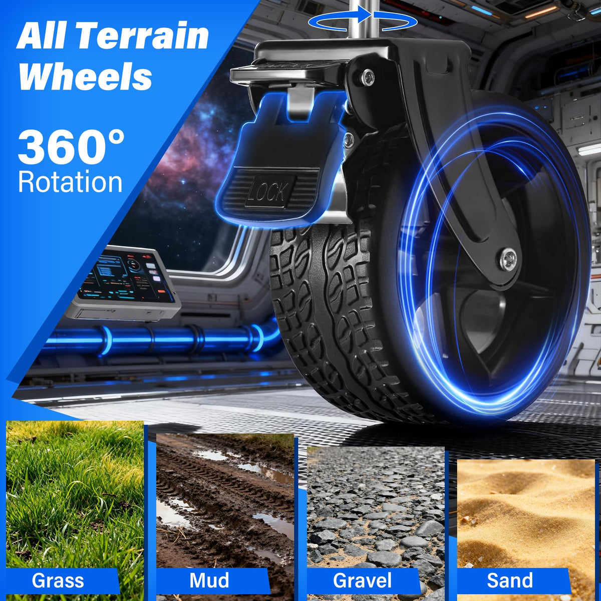 Yollber reinforced steel frame provides stable, heavy-duty hauling.