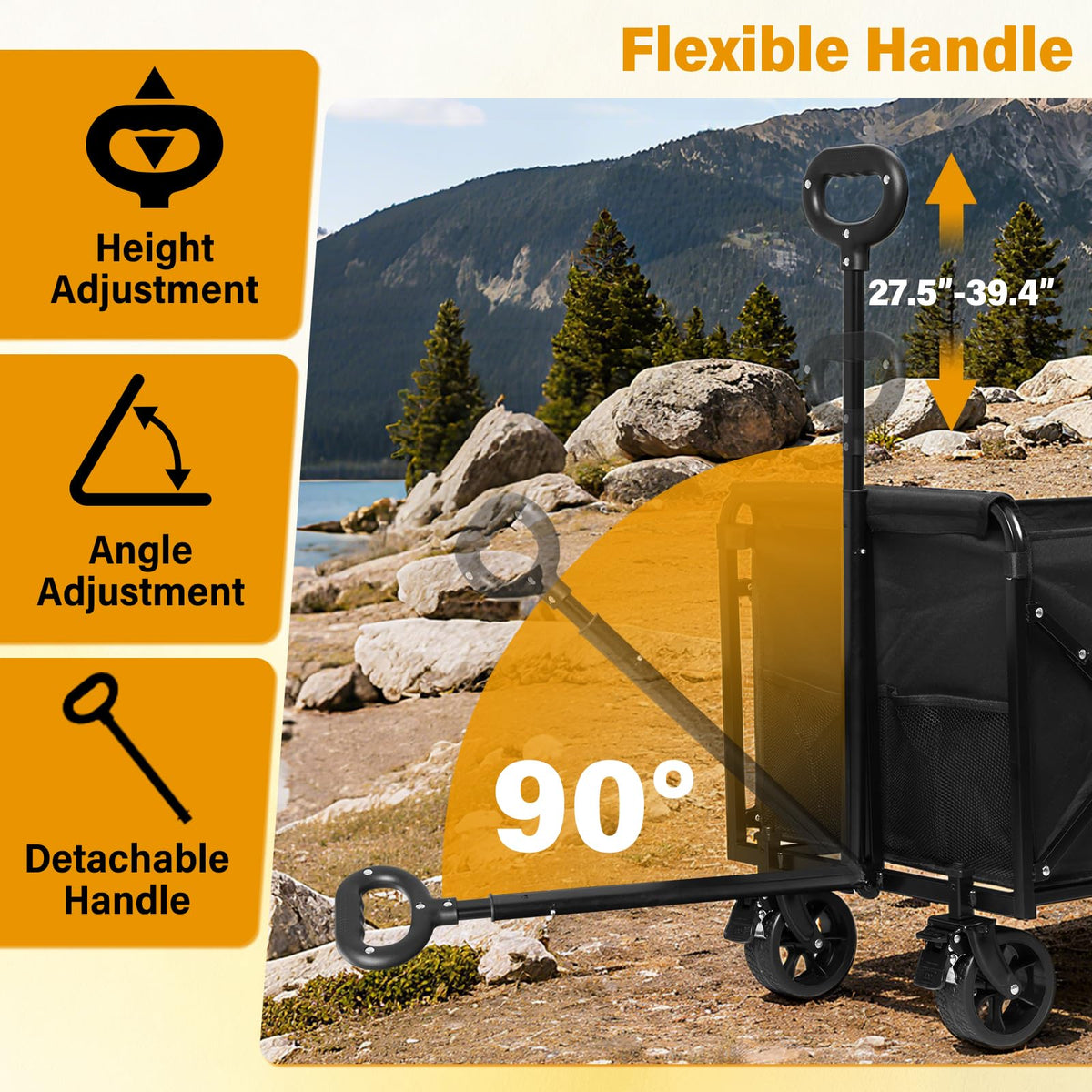 Yollber wagon handles heavy cargo across uneven surfaces with ease.