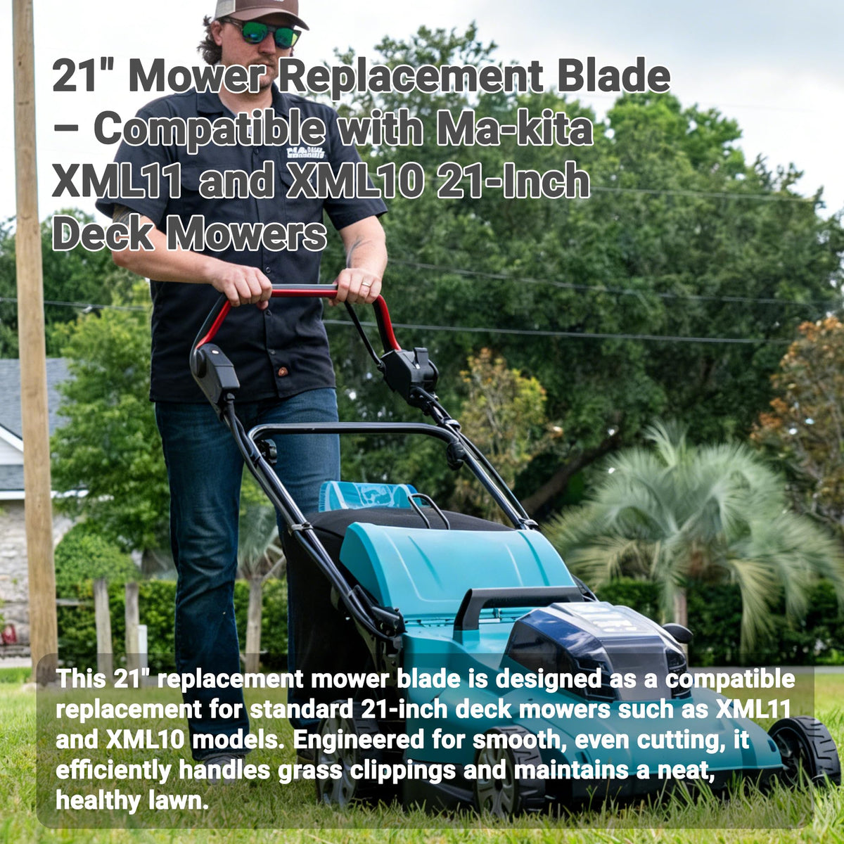 Yolvvetrx 3-in-1 blade in mulching mode for versatile lawn care.