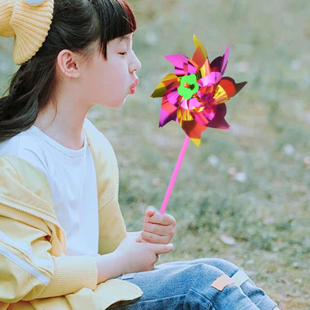 Yolyoo rainbow pinwheel outdoor display in a yard