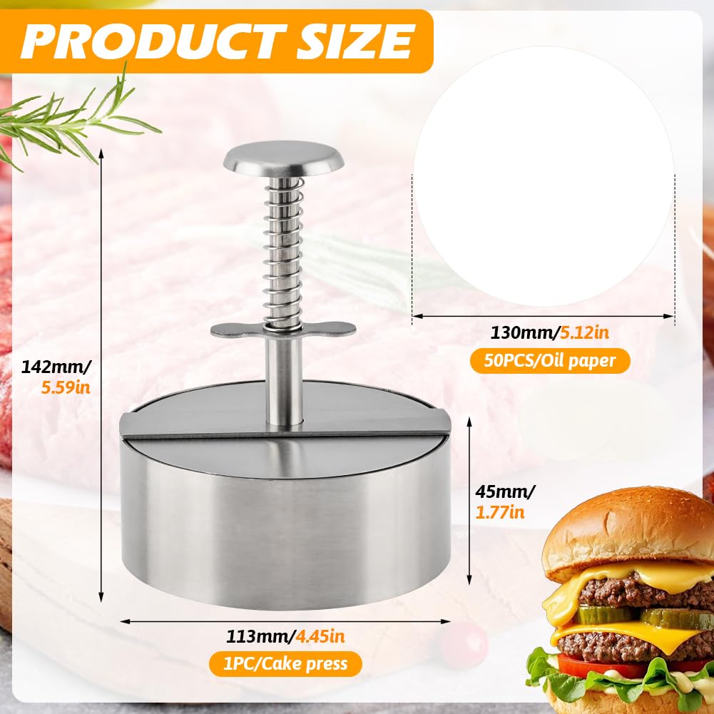 Yonderfume burger press auto-release for clean, fast patty release.