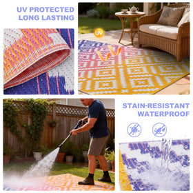 YONILE foldable rug with storage bag ideal for camping trips and beach picnics.