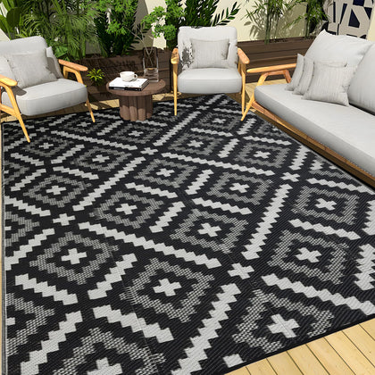 YONILE outdoor rug folded for portable travel and storage
