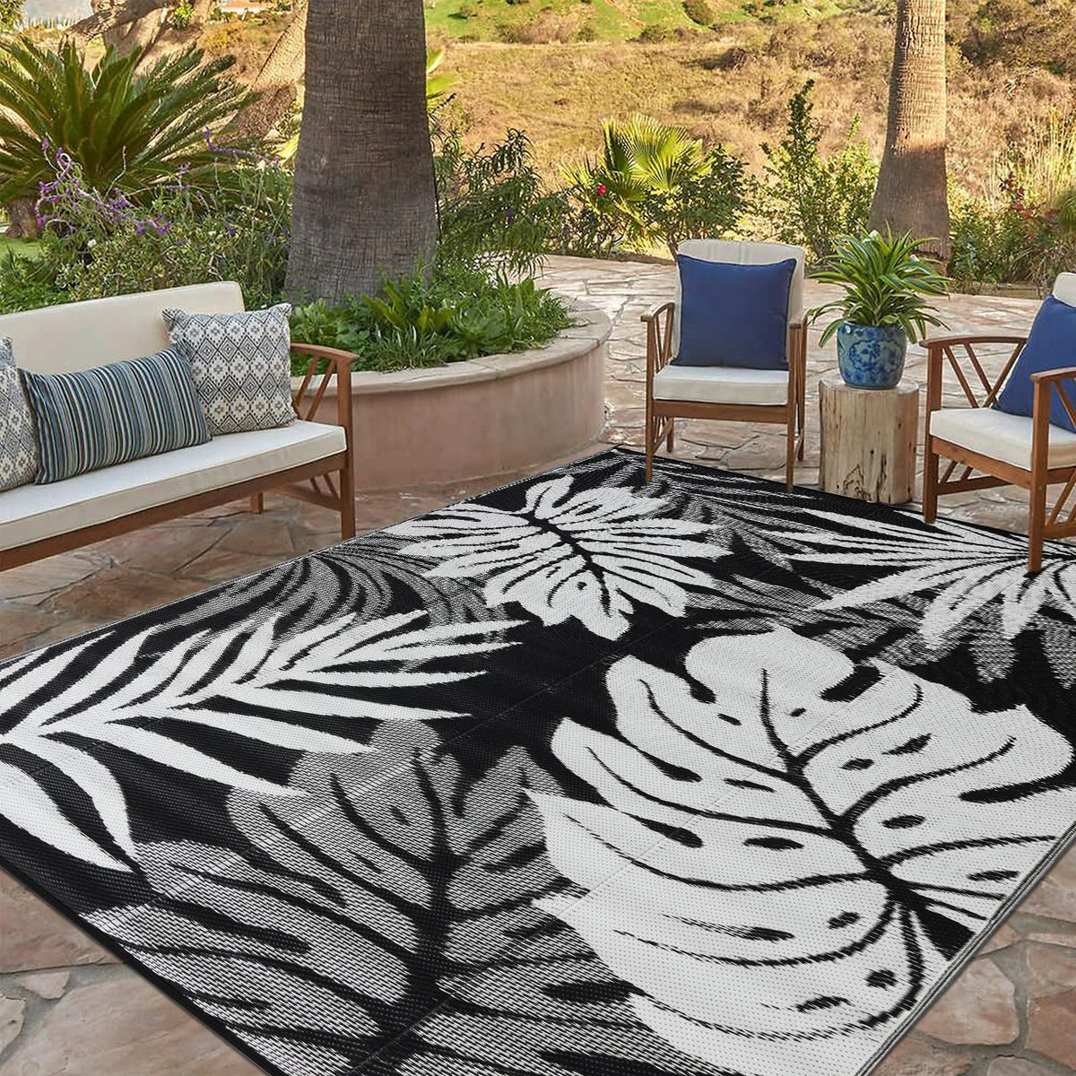 Yonile outdoor rug 6x9 ft foldable with storage bag for easy transport.