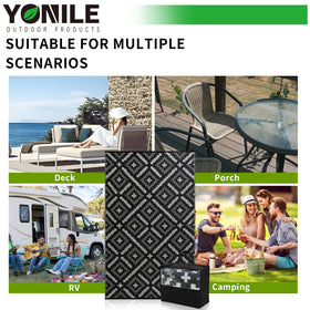 YONILE outdoor rug easy to wipe clean after use