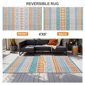 Yonile outdoor rug foldable design enables quick setup on patios.