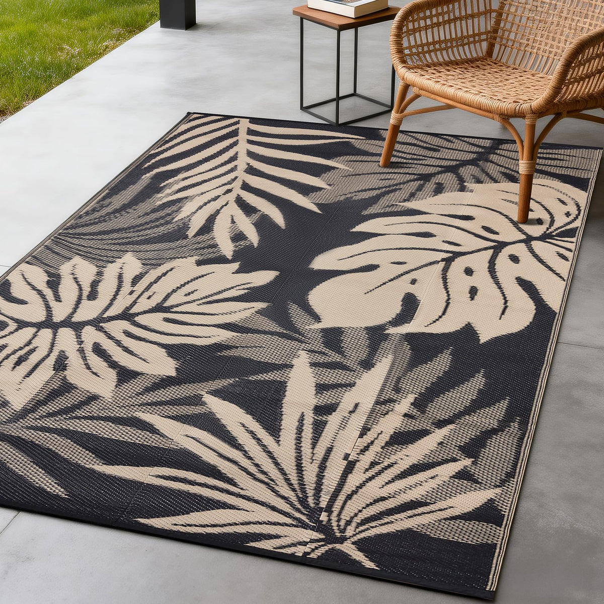 YONILE outdoor rug folded for easy transport and storage during travel