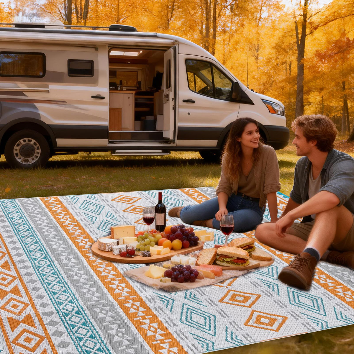 Yonile rug offers indoor-outdoor versatility for patios, balconies, and living rooms.