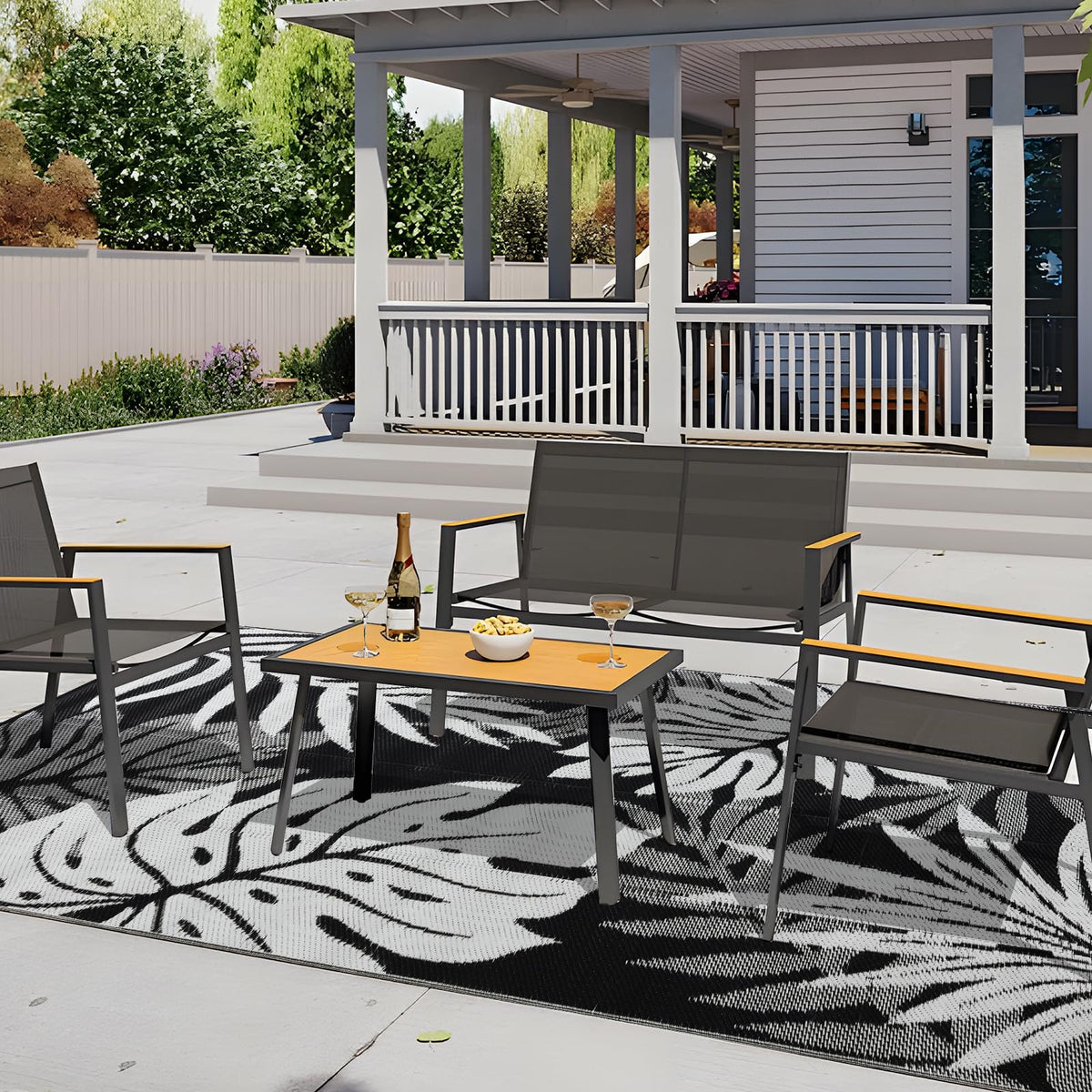 Yonile outdoor rug uses safe materials for family-friendly spaces.