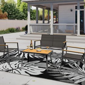 Yonile outdoor rug uses safe materials for family-friendly spaces.