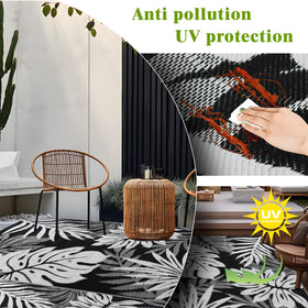 Yonile outdoor rug for patio and deck use.