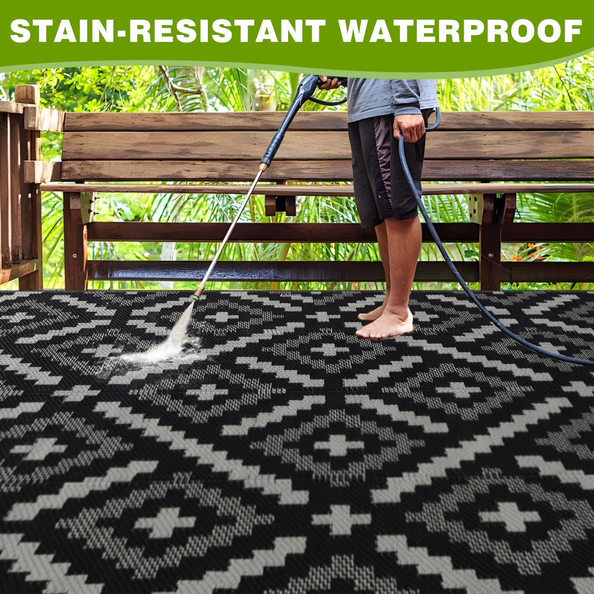 YONILE outdoor rug reversible design for versatile décor