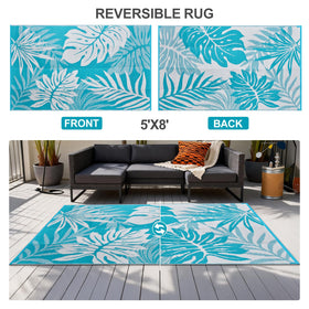YONILE outdoor rug highlights waterproof durability for quick cleanup after outdoor activities.