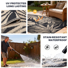 Waterproof, stain-resistant surface keeps YONILE rug looking fresh on sunny days