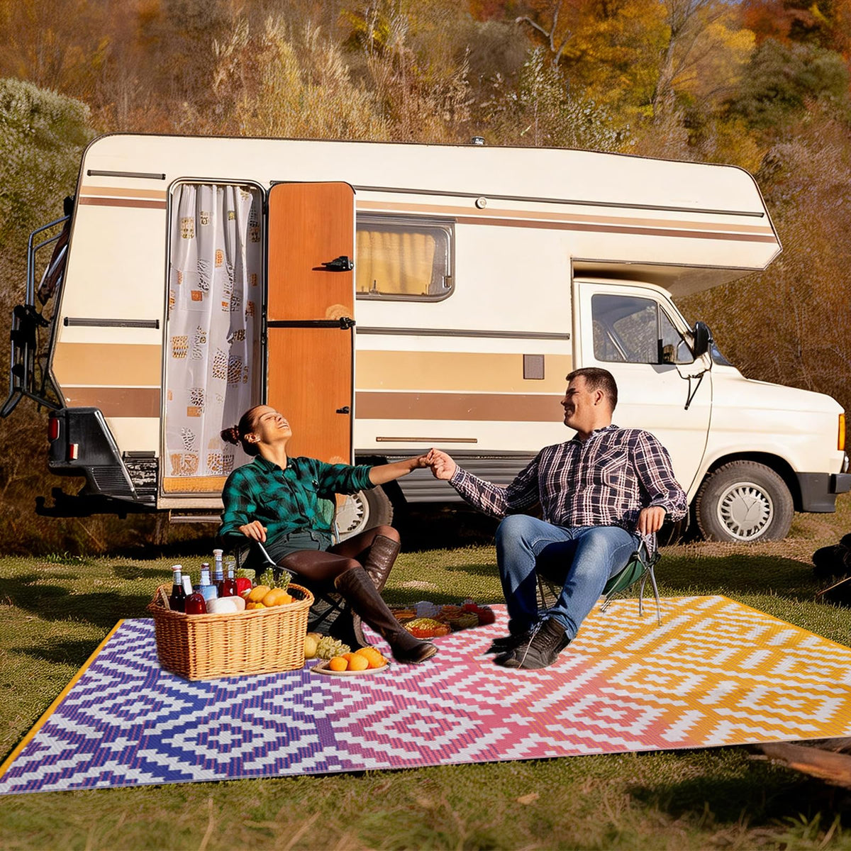 YONILE waterproof and fade-resistant mat stays vibrant after sun, rain, and dust.