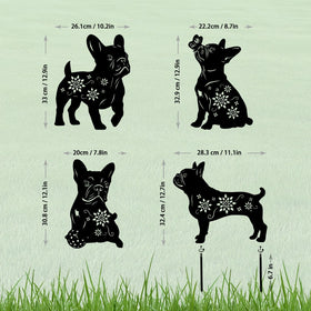 Yonisun Bulldog metal stake patio decor for weatherproof outdoor charm