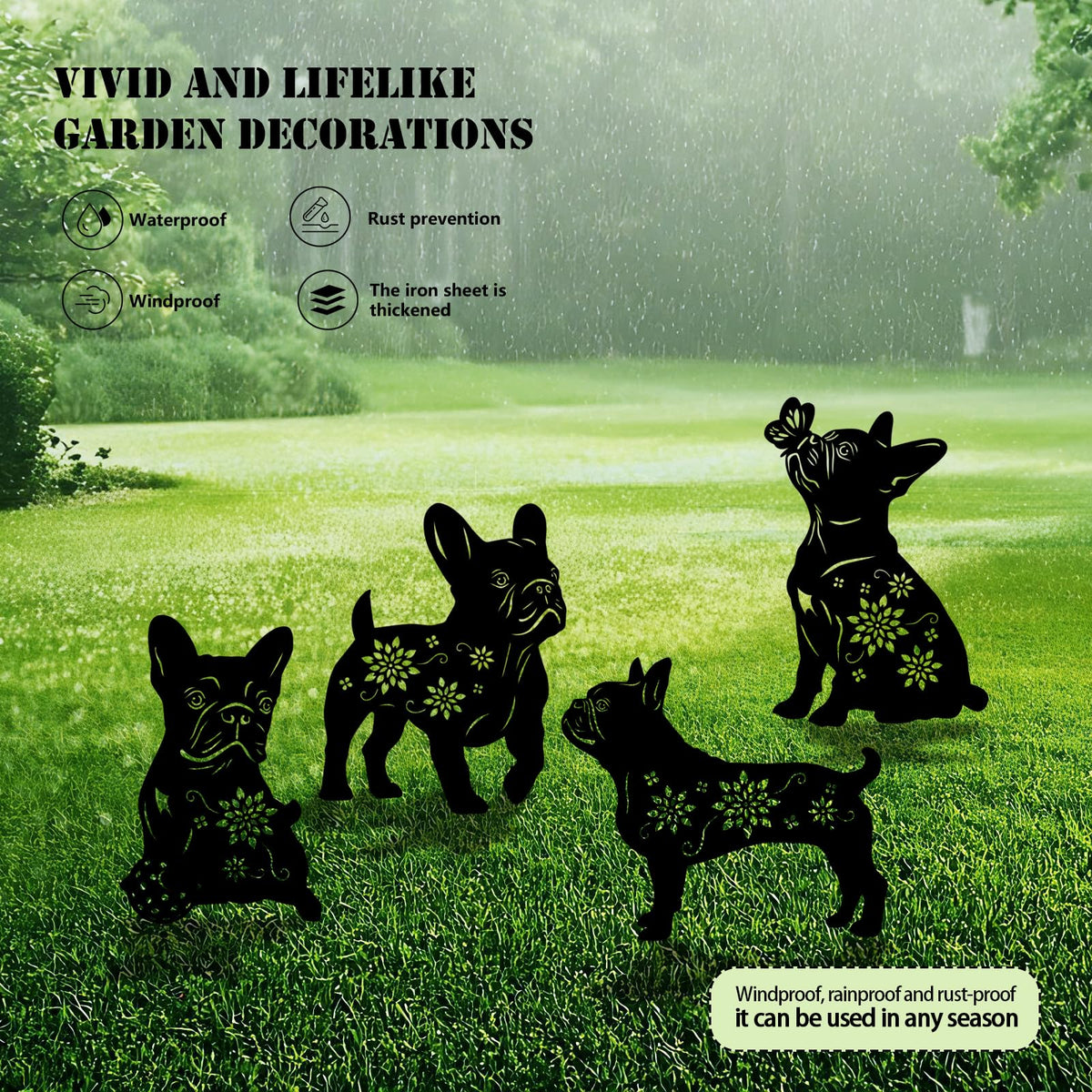 Yonisun Bulldog metal stake yard display adding curb appeal