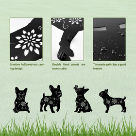 Yonisun Bulldog silhouette garden accents for playful, pet-friendly spaces