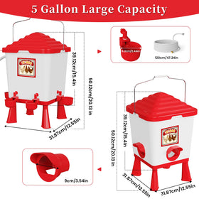 YONOOQ no-waster feeder with 26 lb gravity design reduces feed waste in the coop.