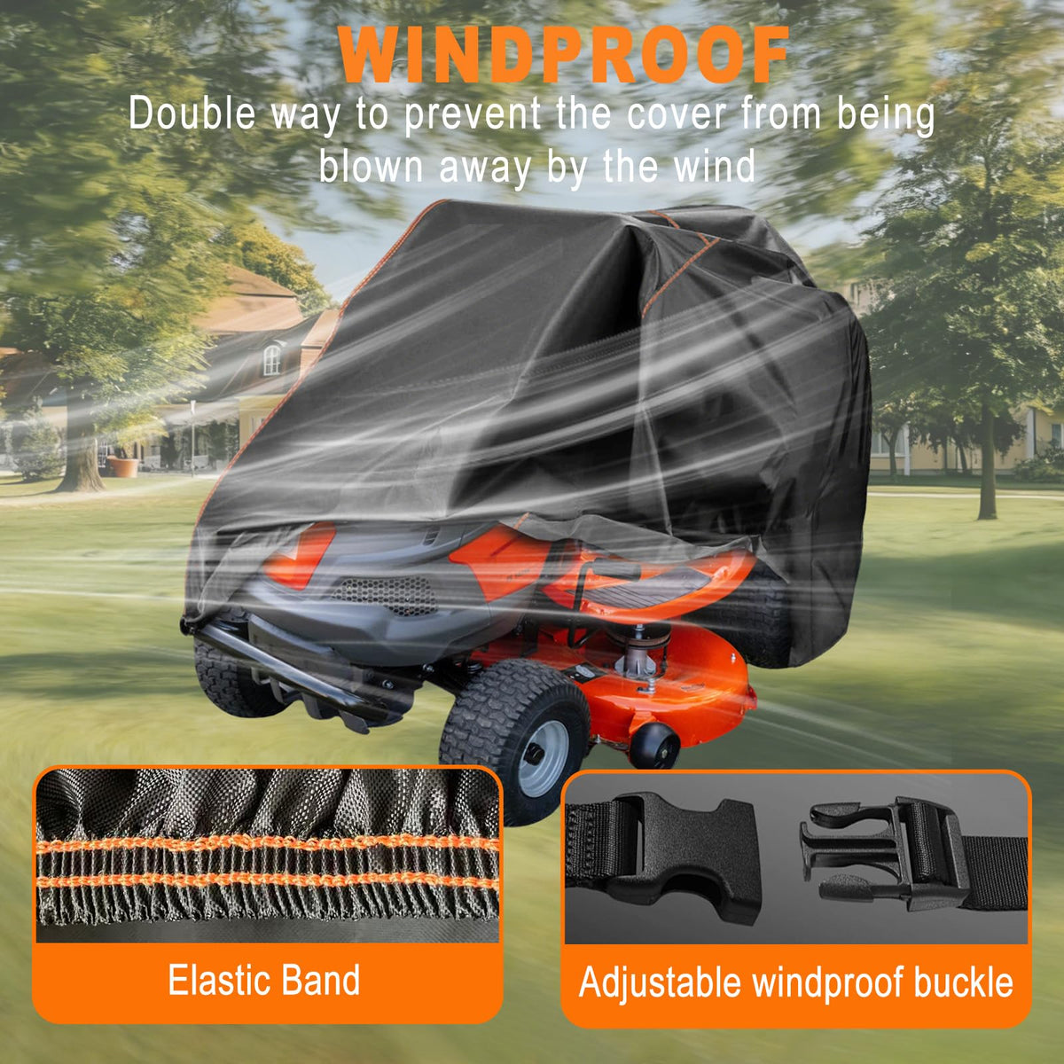 YONQIFON Outdoors mower cover 41in height fitting compact riding mowers securely