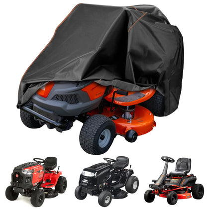 YONQIFON Outdoors mower cover shown at 74in length protecting a riding mower