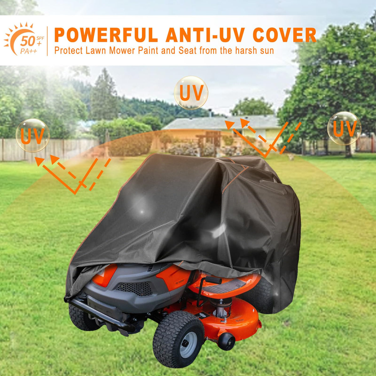 YONQIFON Outdoors mower cover in heavy-duty 420D fabric providing durable protection