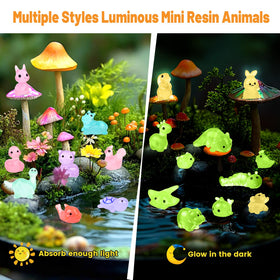 Yonseng luminous resin animals closeup showing detailed textures for DIY crafts.