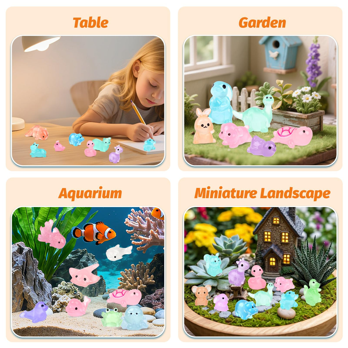 Yonseng resin animals for nail art and decor projects.