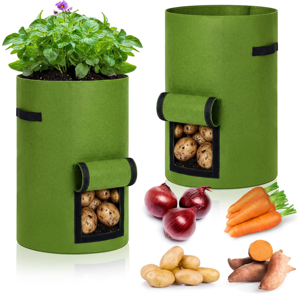 Yoojahow 30-gallon potato grow bag with harvest window for easy harvest