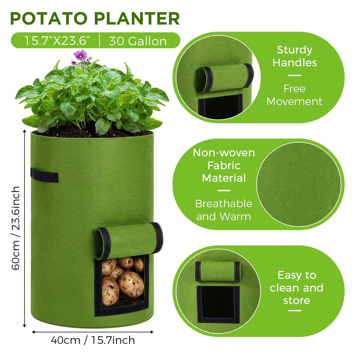 Yoojahow breathable nonwoven felt bag supports healthy root airflow