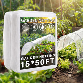 Yoojahow garden netting 15x50 ft protects vegetables from pests and birds while letting sunlight through